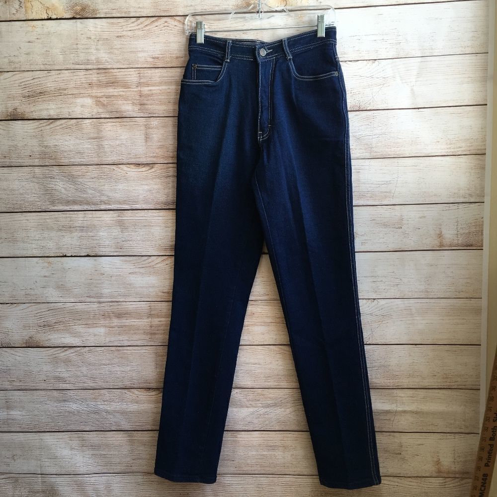 VINTAGE BONJOUR HIGH WAIST‎ JEANS  IN DARK WASH
